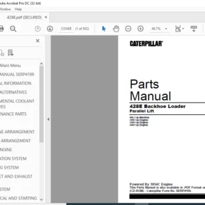 CATERPILLAR 428E Backhoe Loader Parts Manual - PDF DOWNLOAD