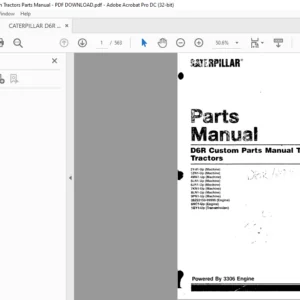 CATERPILLAR D6R Custom Tractors Parts Manual - PDF DOWNLOAD