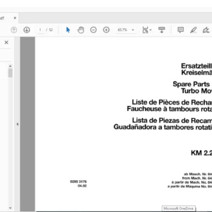 DEUTZ FAHR KM 2.23S Spare Parts Manual - PDF DOWNLOAD