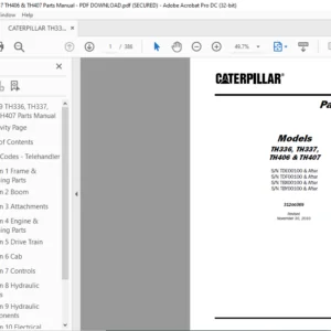 CATERPILLAR TH336 TH337 TH406 & TH407 Parts Manual - PDF DOWNLOAD