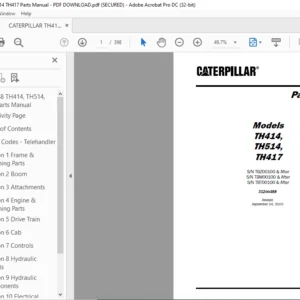 CATERPILLAR TH414 TH514 TH417 Parts Manual - PDF DOWNLOAD
