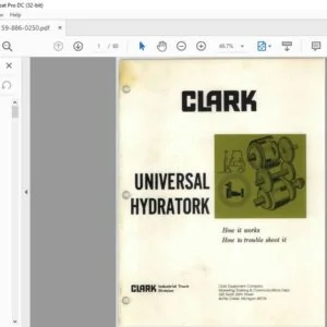 CLARK FORKLIFT B59-886-0250 TECHNICAL TRAINING MANUAL