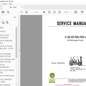 CLARK FORKLIFT C 40 45 50s 55s L SERVICE MANUAL