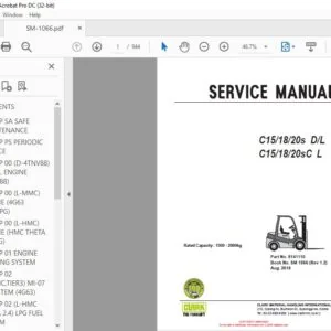 CLARK FORKLIFT C151820s DL C151820sC L SERVICE MANUAL