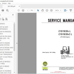 CLARK FORKLIFT C151820s L C151820sC L SERVICE MANUAL
