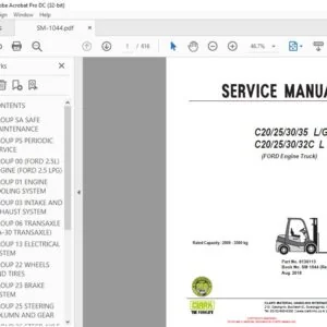 CLARK FORKLIFT C20253035 LG C20253032C L SERVICE MANUAL