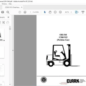 CLARK FORKLIFT C500 915 (OH-544) OVERHAUL MANUAL