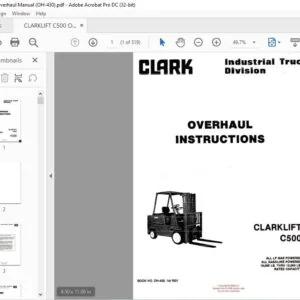 CLARK FORKLIFT C500 OVERHAUL MANUAL