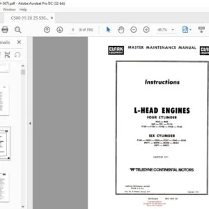 CLARK FORKLIFT C500 (Y) 20 25 S30 (OH-367) OVERHAUL MANUAL