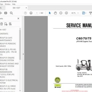 CLARK FORKLIFT C607075 L SERVICE MANUAL
