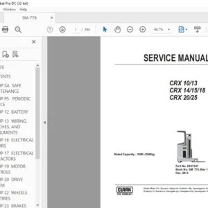 CLARK FORKLIFT CRX 1013 CRX 141518 CRX 2025 SERVICE MANUAL