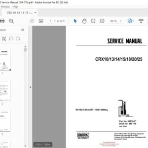 CLARK FORKLIFT CRX10131415182025 SERVICE MANUAL
