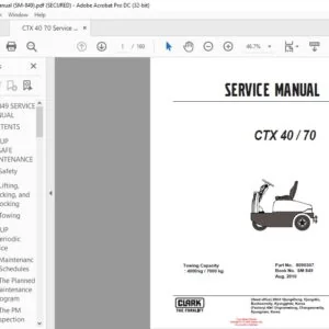 CLARK FORKLIFT CTX 40 70 SERVICE MANUALS