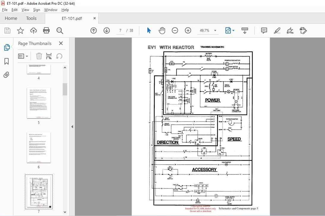 CLARK FORKLIFT ET101 Schematics and Components TECHNICAL TRAINING MANUAL – PDF DOWNLOAD - Image 4