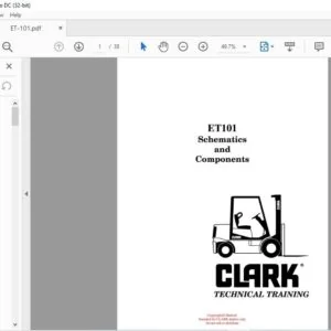 CLARK FORKLIFT ET101 Schematics and Components TECHNICAL TRAINING MANUAL – PDF DOWNLOAD