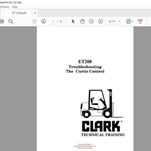 CLARK FORKLIFT ET208 Troubleshooting The Curtis Control TECHNICAL TRAINING MANUAL – PDF DOWNLOAD
