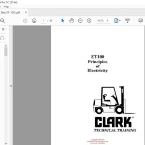CLARK FORKLIFT ETlOO Principles of Electricity TECHNICAL TRAINING MANUAL – PDF DOWNLOAD