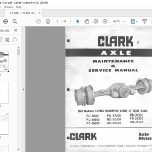CLARK FORKLIFT FD RD- 30001 – 36500 SERVICE MANUAL