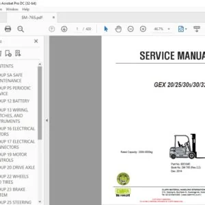 CLARK FORKLIFT GEX 202530s3032 SERVICE MANUAL