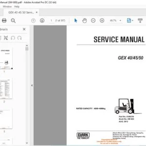 CLARK FORKLIFT GEX 404550 SERVICE MANUAL