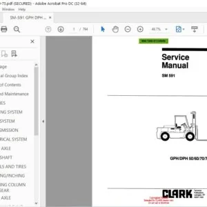 CLARK FORKLIFT GPHDPH 50607075 SM 591 SERVICE MANUAL