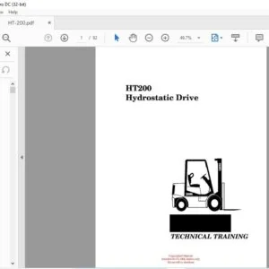 CLARK FORKLIFT HT200 Hydrostatic Drive TECHNICAL TECHNICAL TRAINING MANUAL – PDF DOWNLOAD