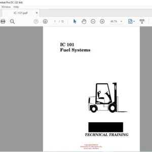 CLARK FORKLIFT IC 101 Fuel System TECHNICAL TRAINING MANUAL – PDF DOWNLOAD