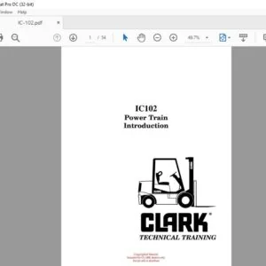 CLARK FORKLIFT IC102 Power Train Introduction TECHNICAL TRAINING MANUAL – PDF DOWNLOAD
