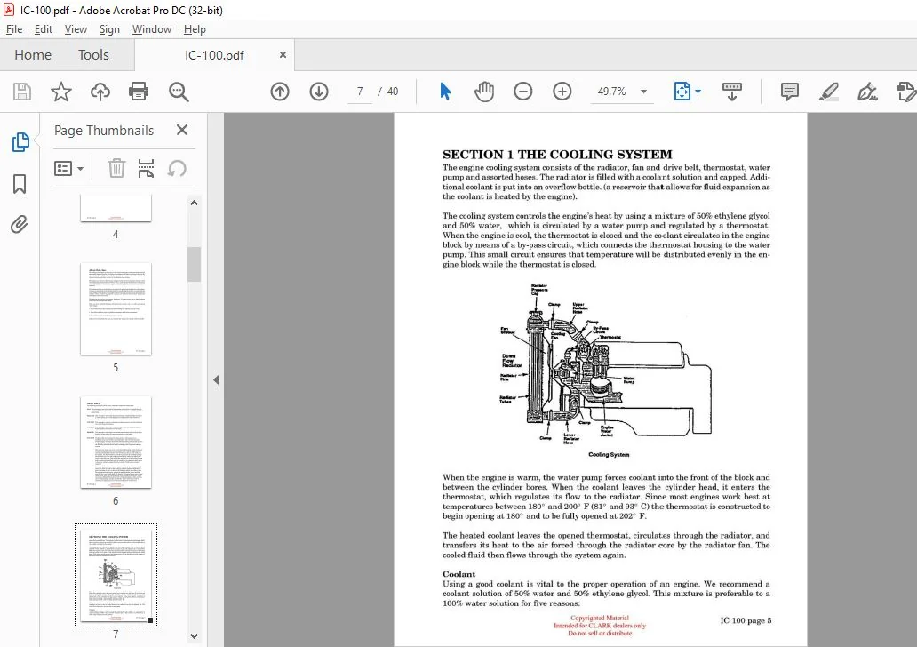CLARK FORKLIFT IClOO Cooling and Exhaust Systems TECHNICAL TRAINING MANUAL – PDF DOWNLOAD - Image 4