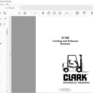 CLARK FORKLIFT IClOO Cooling and Exhaust Systems TECHNICAL TRAINING MANUAL – PDF DOWNLOAD