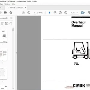 CLARK FORKLIFT IT 30 40B (OH-366) OVERHAUL MANUAL