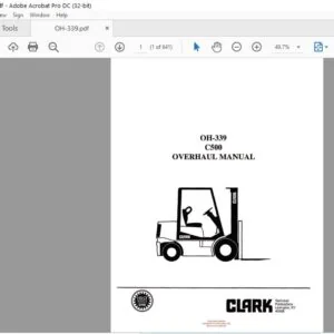 CLARK FORKLIFT OH-339 csoo OVERHAUL MANUAL