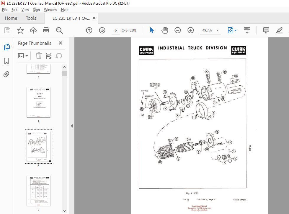 CLARK FORKLIFT OH 386 EC 235 ER & EV 1 OVERHAUL MANUAL - HeyDownloads ...