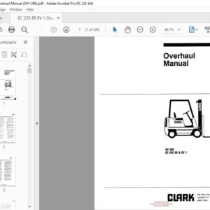 CLARK FORKLIFT OH 386 EC 235 ER & EV 1 OVERHAUL MANUAL