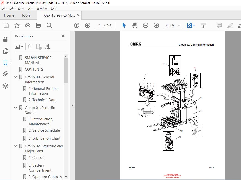 CLARK FORKLIFT OSX 15 SERVICE MANUAL - HeyDownloads - Manual Downloads