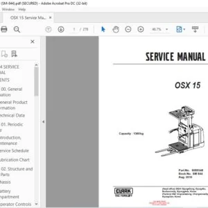 CLARK FORKLIFT OSX 15 SERVICE MANUAL