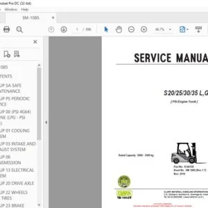 CLARK FORKLIFT S 20253035 L,G SERVICE MANUAL