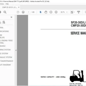 Clark Forklift SF20-30DLG CMP20-30DLG Service Manual