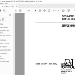 CLARK FORKLIFT SF35-45DL CMP40-50sDL SERVICE MANUAL