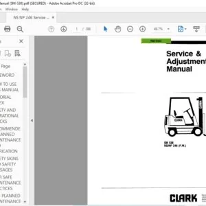 CLARK FORKLIFT SM 538 NSNP 246 (P.M.) SERVICE MANUAL