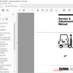 CLARK FORKLIFT SM 545 Pll SERVICE MANUAL