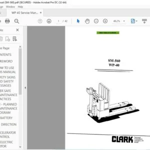 CLARK FORKLIFT SM-560 WP-40 SERVICE MANUALS