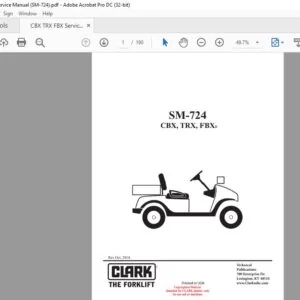 CLARK FORKLIFT SM-724 CBX, TRX, FBXR SERVICE MANUAL