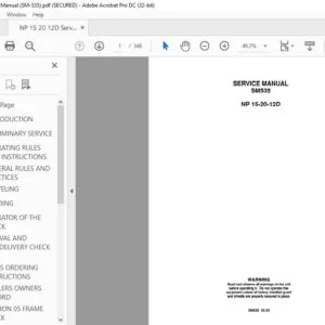 CLARK FORKLIFT SM535 NP 1520-12D SERVICE MANUAL
