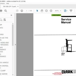 CLARK FORKLIFT SM566 OP15 SERVICE MANUAL