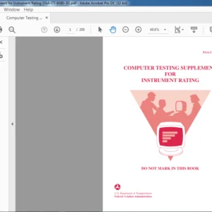COMPUTER FAA CT 8080 3E TESTING SUPPLEMENT FOR INSTRUMENT RATING MANUAL