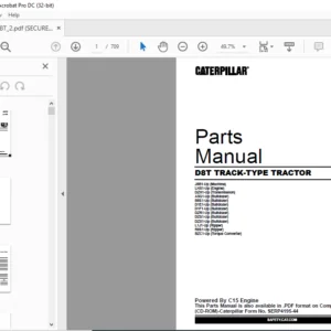 Caterpillar D8T TRACK-TYPE TRACTOR PARTS MANUAL -  PDF DOWNLOAD