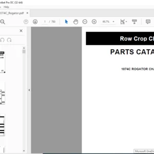 Challenger 1074C Rogator Chassis Row Crop Chassis Parts Manual - PDF DOWNLOAD