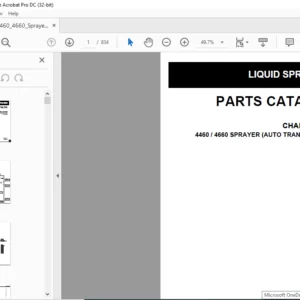 Challenger 4460 4660 Sprayer (Auto Trans) Liquid Sprayers Parts Manual - PDF DOWNLOAD