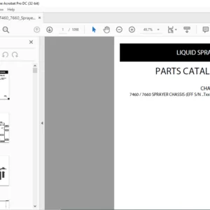 Challenger 7460 7660 Sprayer Chassis Liquid Sprayers Parts Manual - PDF DOWNLOAD